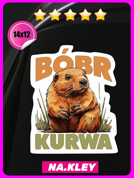 Перейти на страницу товара Наклейка на авто Бобр Bobr kurwa 1